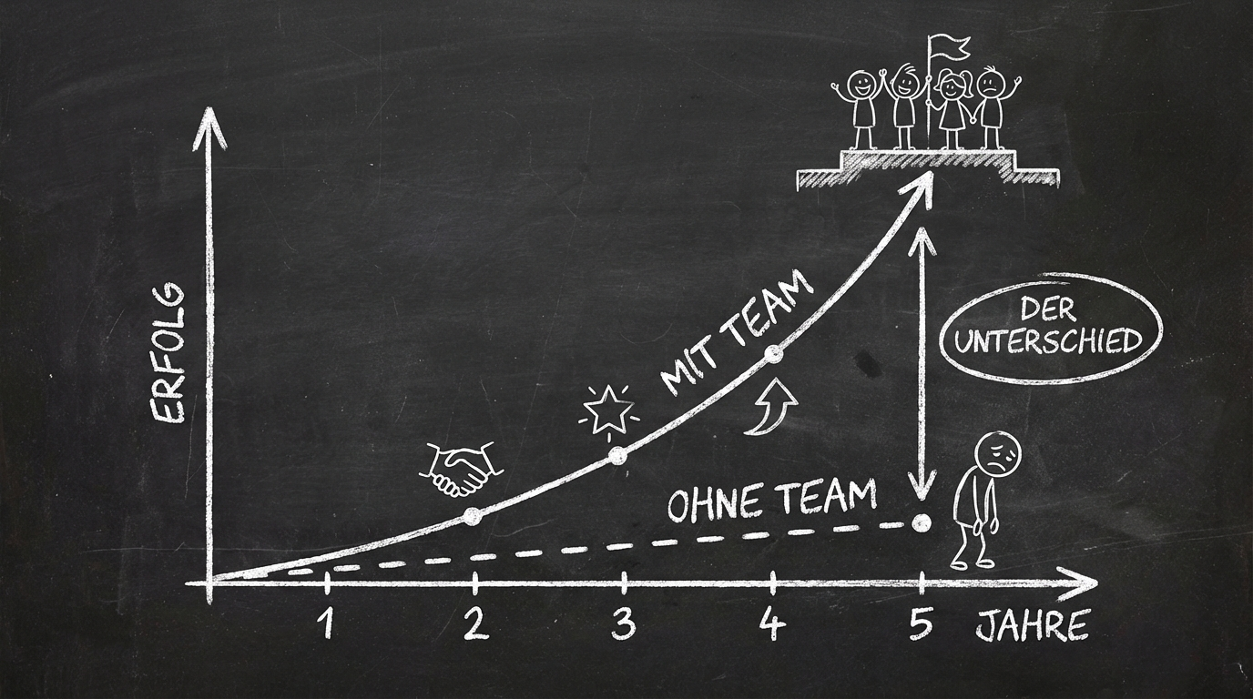 Wachstum mit Team vs. ohne Team